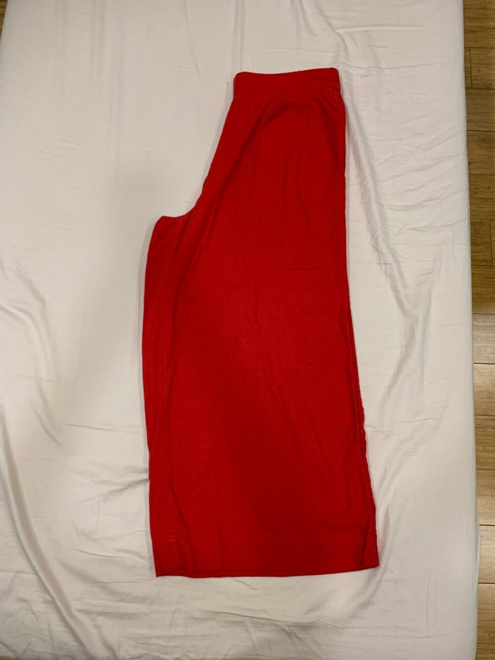 Women Red wide leg Linen Pants by A new day size M with elastic waist band